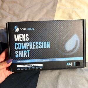 Qore Logiq Men's Compression Shirt - Black XL Tall